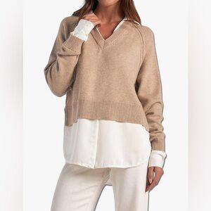 ELAN 🆕 Women's Long Sleeve Sweater Shirt. 2 in 1. Size Large.